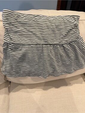 Striped Green and White Tiered Women's Strapless Top